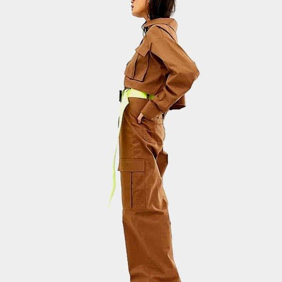 Collusion high waist pants and utility shirt with belt - Picture 2 of 8